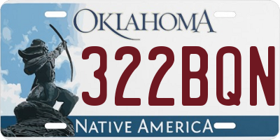 OK license plate 322BQN