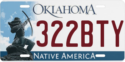 OK license plate 322BTY