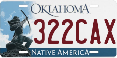 OK license plate 322CAX