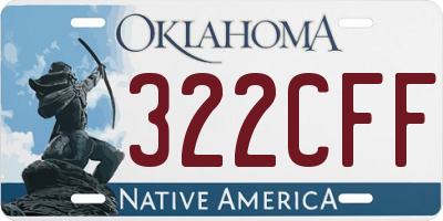 OK license plate 322CFF