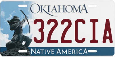 OK license plate 322CIA