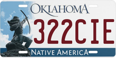 OK license plate 322CIE