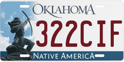 OK license plate 322CIF