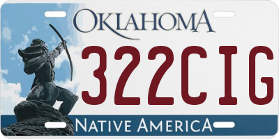 OK license plate 322CIG