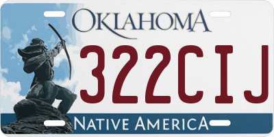 OK license plate 322CIJ