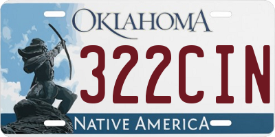 OK license plate 322CIN