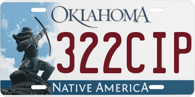 OK license plate 322CIP