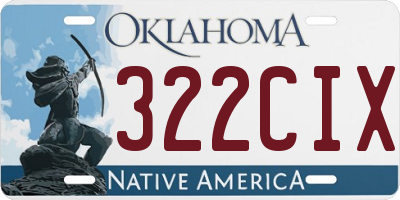 OK license plate 322CIX