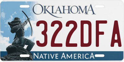 OK license plate 322DFA
