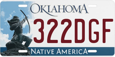 OK license plate 322DGF