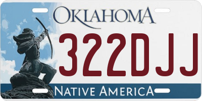 OK license plate 322DJJ