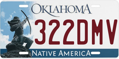 OK license plate 322DMV