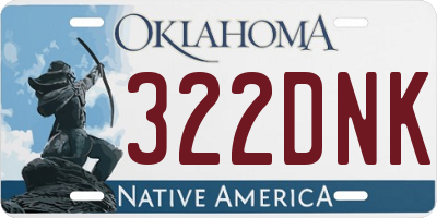 OK license plate 322DNK