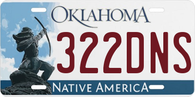 OK license plate 322DNS