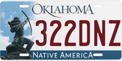 OK license plate 322DNZ