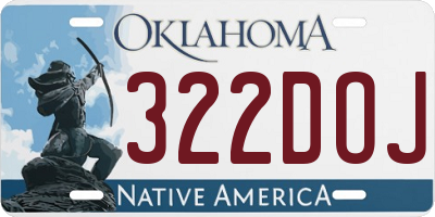 OK license plate 322DOJ