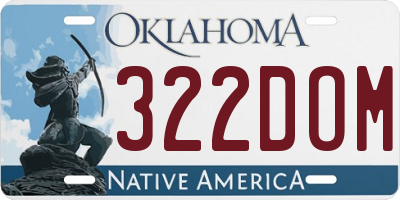 OK license plate 322DOM