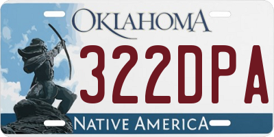 OK license plate 322DPA