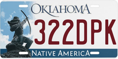 OK license plate 322DPK