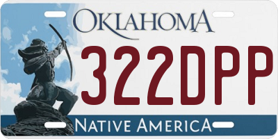 OK license plate 322DPP