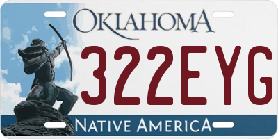 OK license plate 322EYG