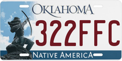 OK license plate 322FFC