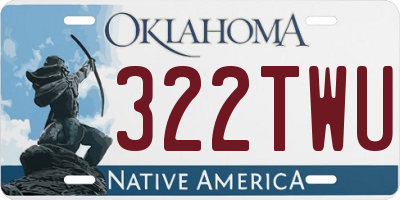 OK license plate 322TWU
