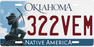 OK license plate 322VEM