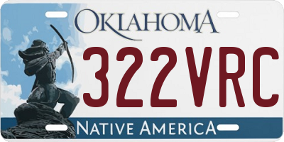 OK license plate 322VRC