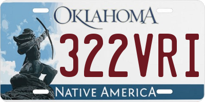 OK license plate 322VRI