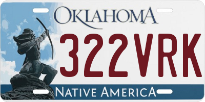 OK license plate 322VRK