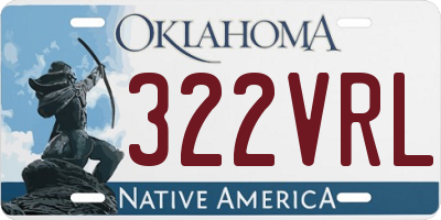 OK license plate 322VRL