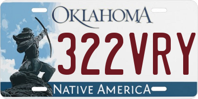 OK license plate 322VRY