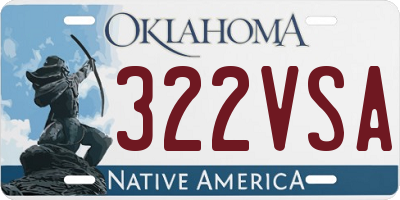 OK license plate 322VSA