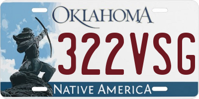 OK license plate 322VSG