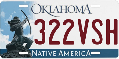 OK license plate 322VSH