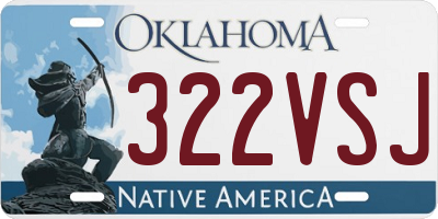 OK license plate 322VSJ