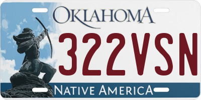 OK license plate 322VSN