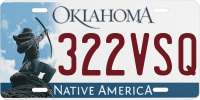 OK license plate 322VSQ