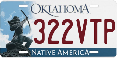 OK license plate 322VTP