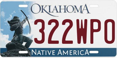 OK license plate 322WPO