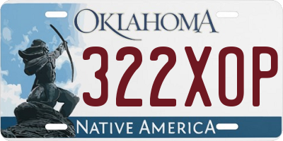 OK license plate 322XOP