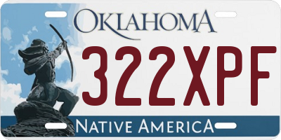 OK license plate 322XPF