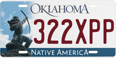OK license plate 322XPP
