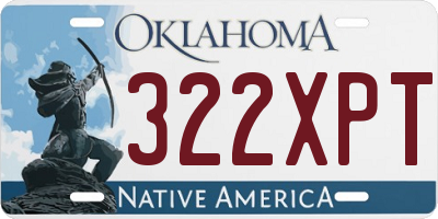 OK license plate 322XPT