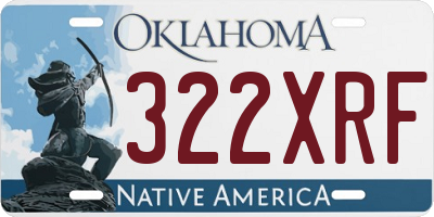 OK license plate 322XRF