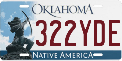 OK license plate 322YDE