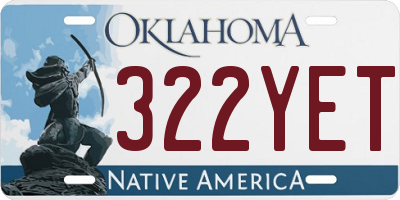 OK license plate 322YET