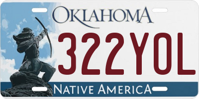 OK license plate 322YOL