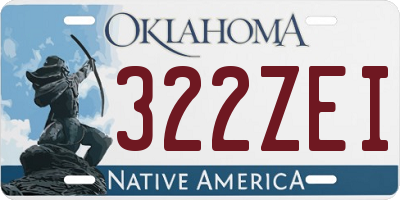 OK license plate 322ZEI